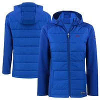 Women's Cutter & Buck  Royal SMU Mustangs Vault Evoke Hybrid Eco Softshell Recycled Full-Zip Hooded Jacket