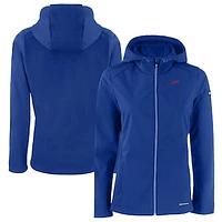Women's Cutter & Buck  Royal SMU Mustangs Evoke Eco Softshell Recycled Full-Zip Hooded Jacket