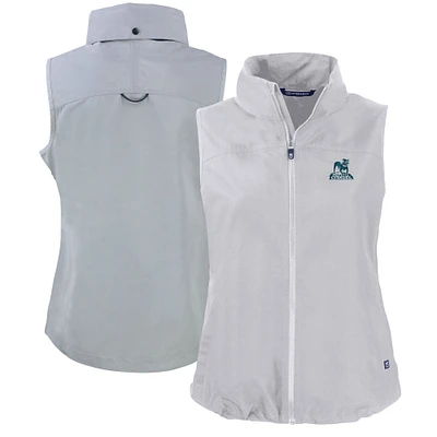 Women's Cutter & Buck  Gray Citadel Bulldogs Vault Charter Eco Recycled Full-Zip Vest
