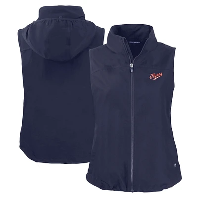 Women's Cutter & Buck  Navy Dayton Flyers Vault Charter Eco Recycled Full-Zip Vest