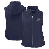 Women's Cutter & Buck  Navy ETSU Buccaneers Vault Charter Eco Recycled Full-Zip Vest