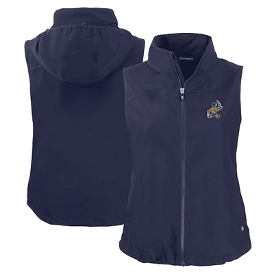 Women's Cutter & Buck  Navy ETSU Buccaneers Vault Charter Eco Recycled Full-Zip Vest