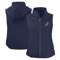 Women's Cutter & Buck  Navy ETSU Buccaneers Vault Charter Eco Recycled Full-Zip Vest