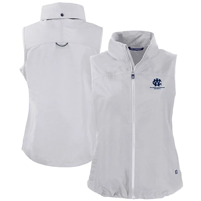 Women's Cutter & Buck  Gray George Washington University Vault Charter Eco Recycled Full-Zip Vest