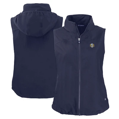 Women's Cutter & Buck  Navy North Carolina Tar Heels Vault Charter Eco Recycled Full-Zip Vest