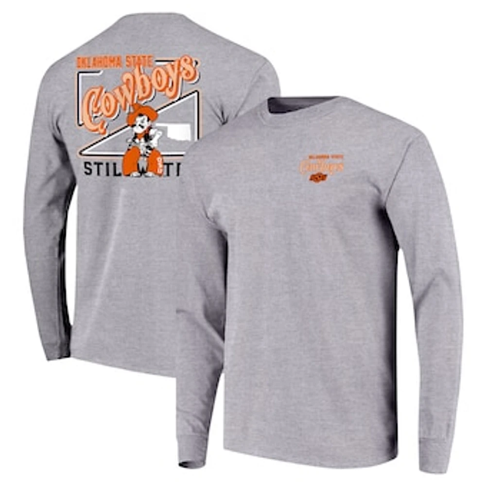 Youth Gray Oklahoma State Cowboys Retro Script Long Sleeve T-Shirt