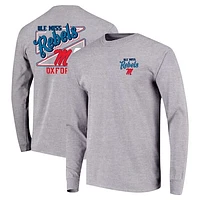 Youth Gray Ole Miss Rebels Retro Script Long Sleeve T-Shirt