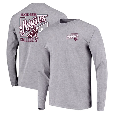 Youth Gray Texas A&M Aggies Retro Script Long Sleeve T-Shirt