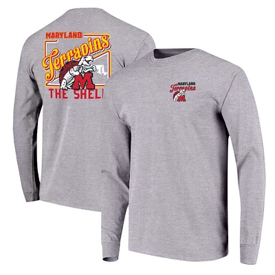 Youth Gray Maryland Terrapins Retro Script Long Sleeve T-Shirt