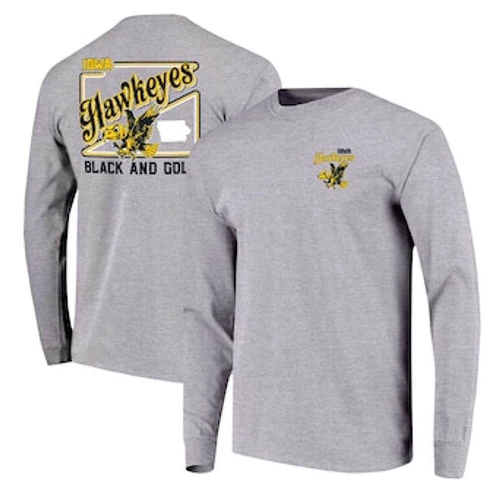 Youth Gray Iowa Hawkeyes Retro Script Long Sleeve T-Shirt