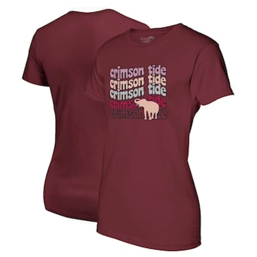 Women's Crimson Alabama Tide Repeat Slogan Boyfriend T-Shirt