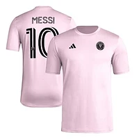 Men's adidas Lionel Messi Pink Inter Miami CF Pregame T-Shirt