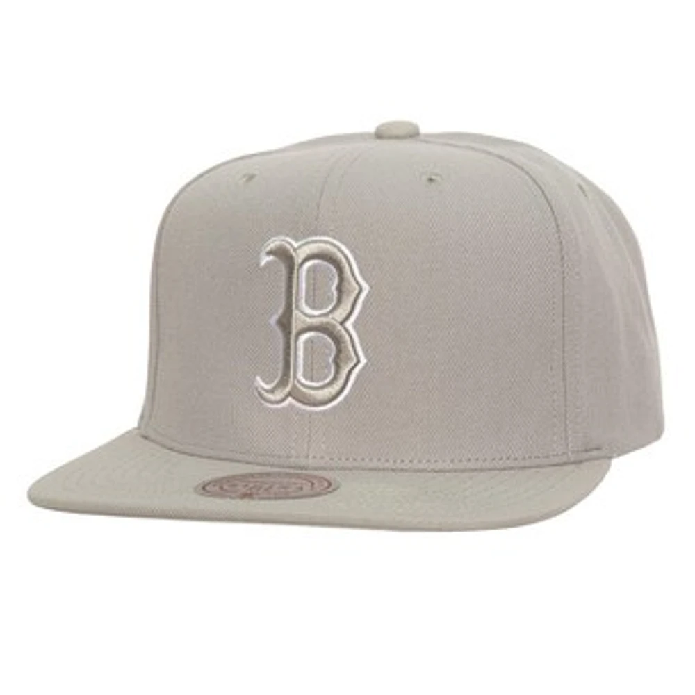 Men's Mitchell & Ness Gray Boston Red Sox Snapback Hat