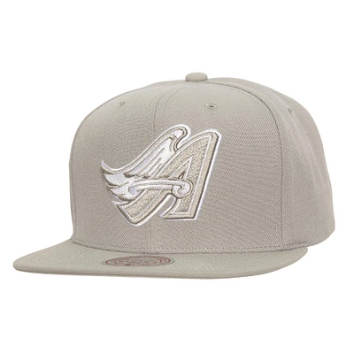 Men's Mitchell & Ness Gray California Angels Cooperstown Collection Snapback Hat