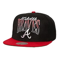 Men's Mitchell & Ness Black Atlanta Braves Rise Up Snapback Hat