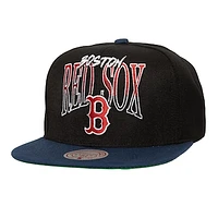 Men's Mitchell & Ness Black Boston Red Sox Rise Up Snapback Hat