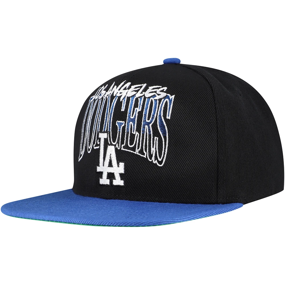 Men's Mitchell & Ness Black Los Angeles Dodgers Rise Up Snapback Hat