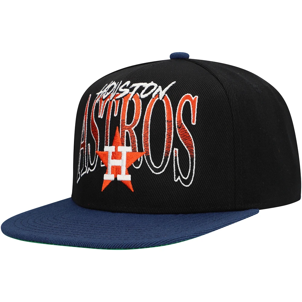 Men's Mitchell & Ness Black Houston Astros Rise Up Snapback Hat