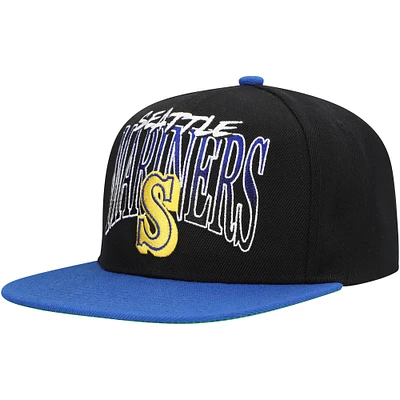 Men's Mitchell & Ness Black Seattle Mariners Rise Up Snapback Hat