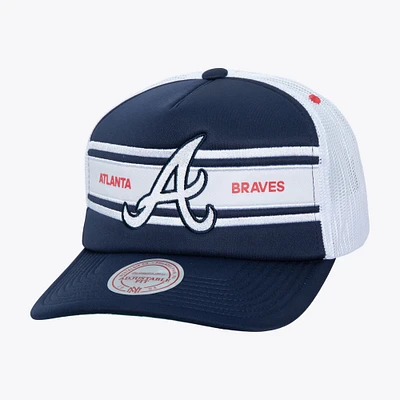 Men's   Navy Atlanta Braves Sideline Trucker Adjustable Hat