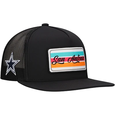 Men's HOOey  Black Dallas Cowboys  San Antonio Patch Trucker Snapback Hat