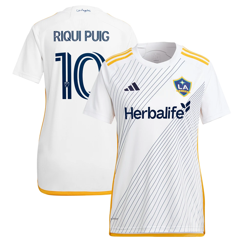 Women's adidas Riqui Puig White LA Galaxy 2024 Angeleno Kit Replica Player Jersey