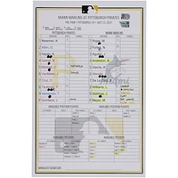 Pittsburgh Pirates Game-Used Lineup Card vs. Miami Marlins on July 23, 2022