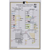 Pittsburgh Pirates Game-Used Lineup Card vs. Miami Marlins on July 23, 2022