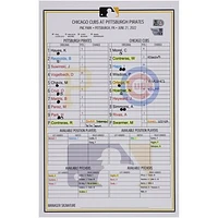 Pittsburgh Pirates Game-Used Lineup Card vs. Chicago Cubs on June 21, 2022