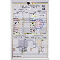 Pittsburgh Pirates Game-Used Lineup Card vs. Chicago Cubs on June 21, 2022
