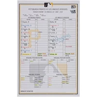 Pittsburgh Pirates Game-Used Lineup Card vs. Los Angeles Dodgers on June 1, 2022