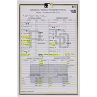 Pittsburgh Pirates Game-Used Lineup Card vs. San Diego Padres on May 1, 2022
