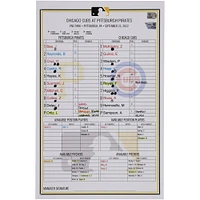 Pittsburgh Pirates Game-Used Lineup Card vs. Chicago Cubs on September 25, 2022