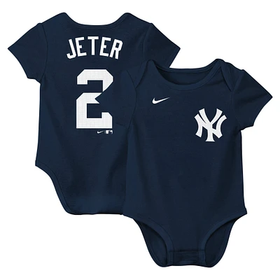 Newborn & Infant Nike Derek Jeter Navy New York Yankees Fuse Name Number Bodysuit