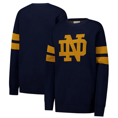 Unisex Uscape Apparel Navy Notre Dame Fighting Irish Renew Knit Vintage Pullover Sweater