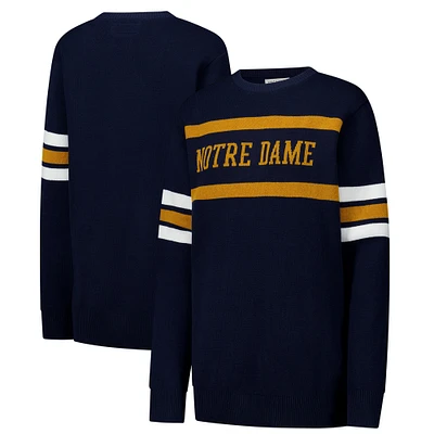 Unisex Uscape Apparel Navy Notre Dame Fighting Irish Renew Knit Vintage Pullover Sweater