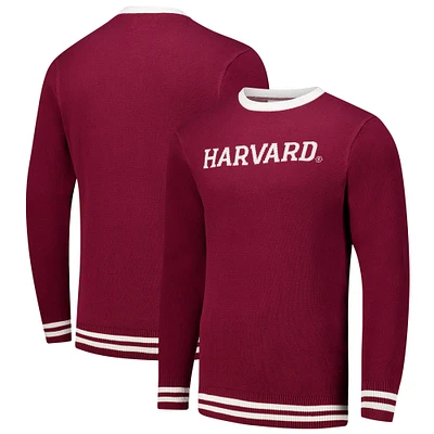 Unisex Uscape Apparel Crimson Harvard Renew Knit Vintage Pullover Sweater