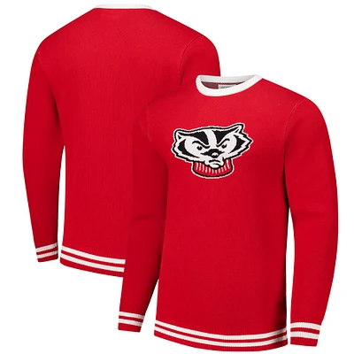 Unisex Uscape Apparel Red Wisconsin Badgers Renew Knit Vintage Pullover Sweater