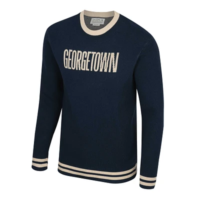 Unisex Uscape Apparel Navy Georgetown Hoyas Renew Knit Vintage Pullover Sweater