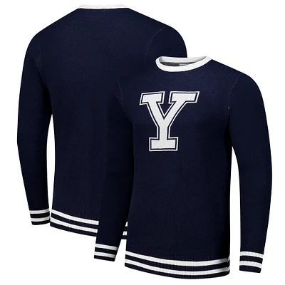 Unisex Uscape Apparel Navy Yale Bulldogs Renew Knit Vintage Pullover Sweater