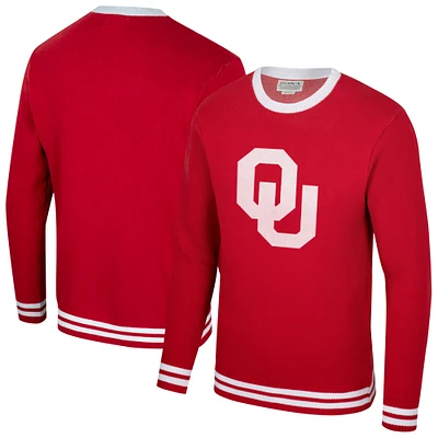 Unisex Uscape Apparel Crimson Oklahoma Sooners Renew Knit Vintage Pullover Sweater