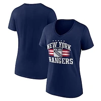 Women's Navy New York Rangers Americana Team V-Neck T-Shirt