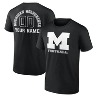 Men's Black Michigan Wolverines Personalized Name & Number Monochrome T-Shirt