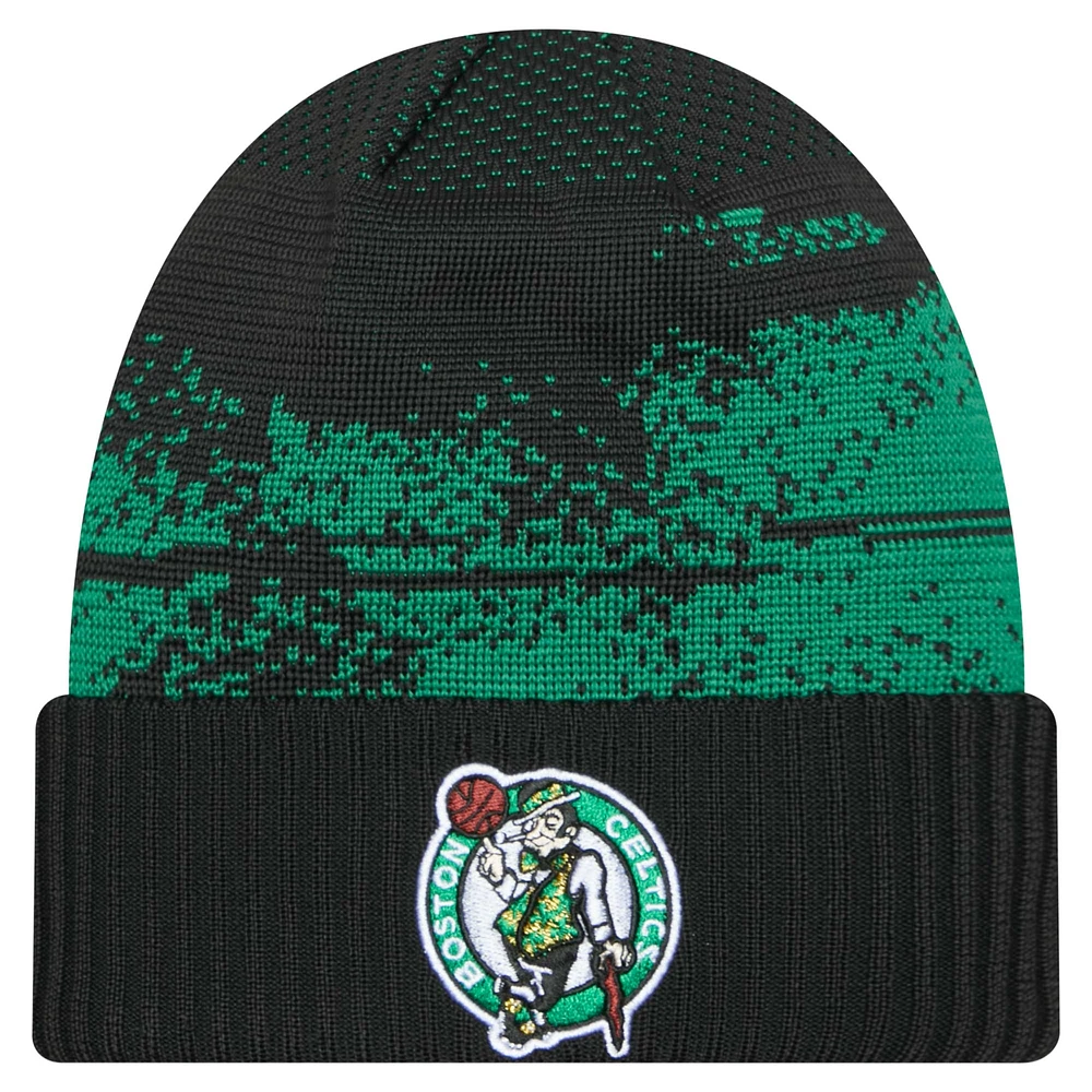 Men's New Era Black Boston Celtics Tipoff Cuffed Knit Hat