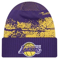 Men's New Era Purple Los Angeles Lakers Tipoff Cuffed Knit Hat