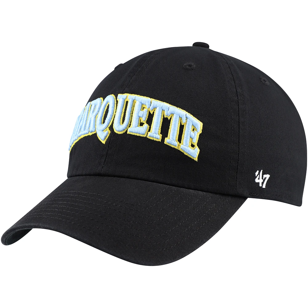 Men's '47 Black Marquette Golden Eagles Archie Script Adjustable Hat