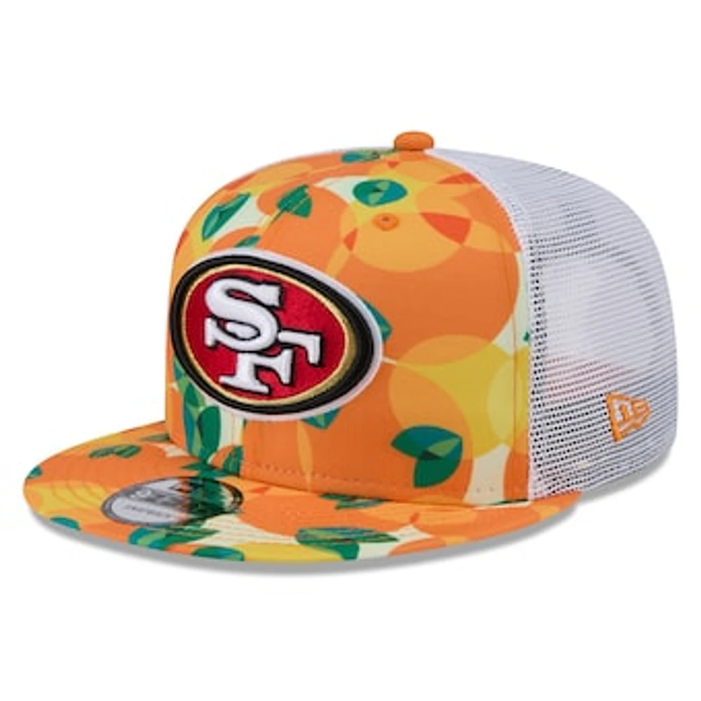 Men's New Era Orange San Francisco 49ers Citrus 9FIFTY Trucker Snapback Hat