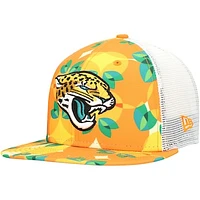 Men's New Era Orange Jacksonville Jaguars Citrus 9FIFTY Trucker Snapback Hat