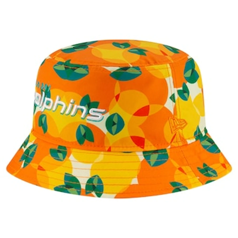 Men's New Era Orange Miami Dolphins Citrus Bucket Hat