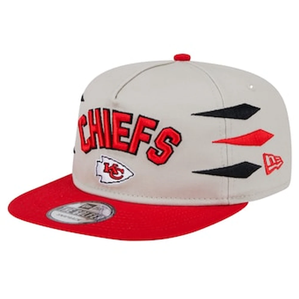 Men's New Era Stone/Red Kansas City Chiefs Athletic Golfer Snapback Hat